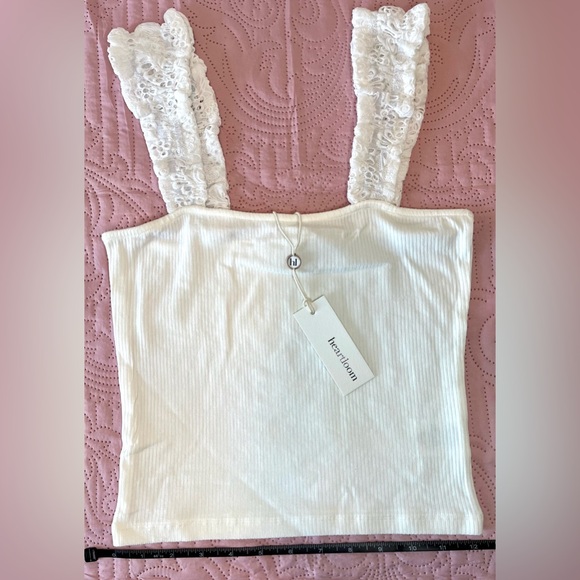 Heartloom NWT Luna Cropped Top in Eggshell - Picture 3 of 5